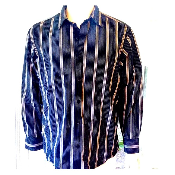 CLAIBORNE STRIPED LONG SLV BUTTON-DOWN SHIRT EUC😎 - Picture 5 of 7